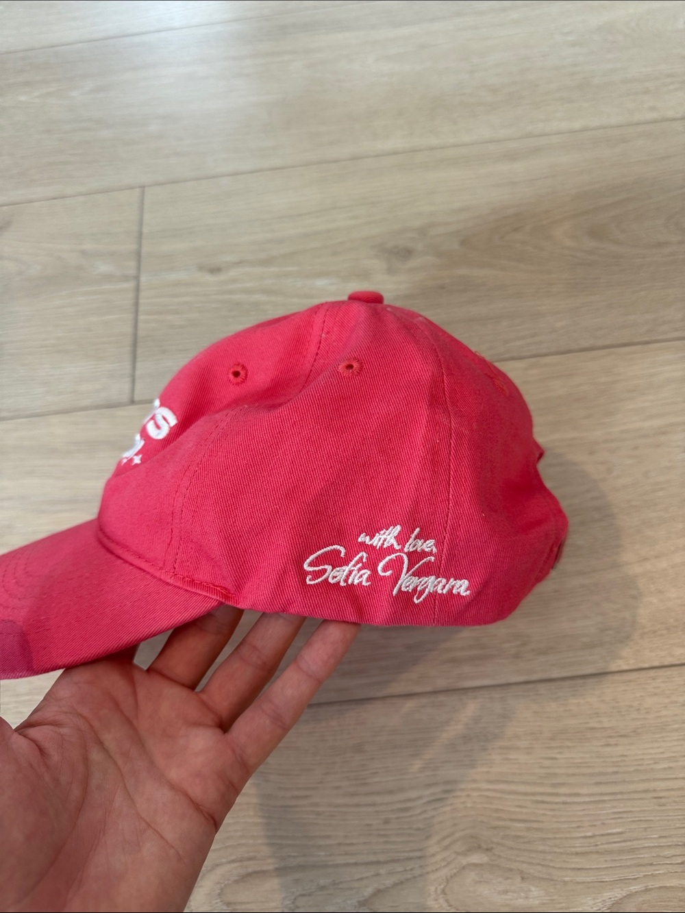 sofia by sofia vergara Pink Script-Embroidered Baseball Cap - Picture 2 of 4